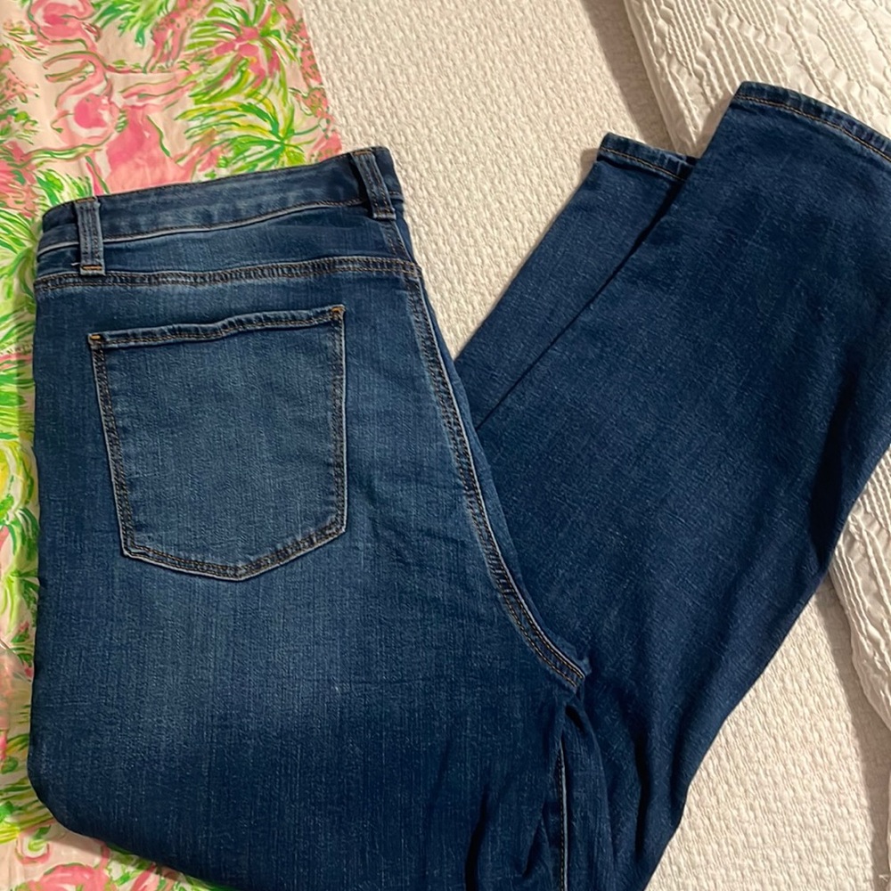 EUC Talbots Jeans Sz 12 inseam 25 straight leg crop Jean stretch